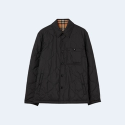 버버리 리버시블 빈티지 체크 퀄팅 코튼 오버셔츠