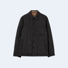 버버리 리버시블 빈티지 체크 퀄팅 코튼 오버셔츠