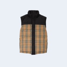 버버리 체크 패널 리버시블 질레 베스트