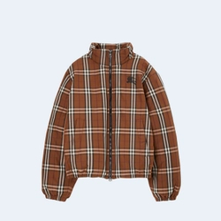버버리 체크 나일론 퍼퍼 자켓 브라운