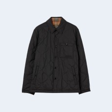 버버리 리버시블 빈티지 체크 퀄팅 코튼 오버셔츠