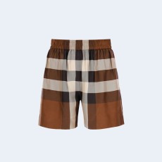 버버리 익스플로디드 체크 실크 쇼츠