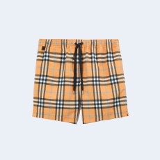 버버리 오렌지 체크 스윔 쇼츠