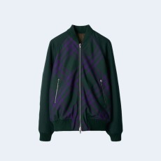 버버리 리버시블 체크 보머 자켓 딥 그린