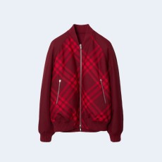 버버리 리버시블 체크 보머 자켓 레드