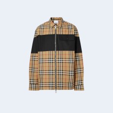 버버리 스트라이프 포켓 체크 자켓