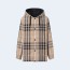 버버리 리버시블 체크 패턴 후드 버튼 자켓 블랙