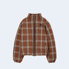 버버리 체크 나일론 퍼퍼 자켓 브라운