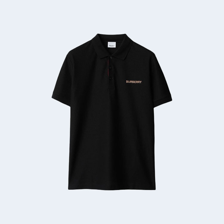 버버리 코튼 블랙 폴로 셔츠