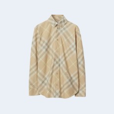 버버리 체크 코튼 셔츠 베이지