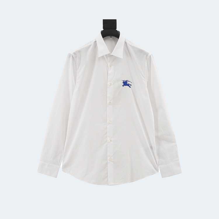 버버리 블루 자수 셔츠 화이트