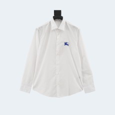 버버리 블루 자수 셔츠 화이트