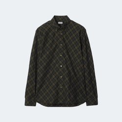 버버리 카키 체크 코튼 셔츠