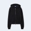 버버리 블랙 코튼 지퍼 후드 블랙