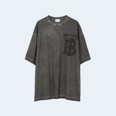 버버리 모노그램 모티프 코튼 오버사이즈 티셔츠