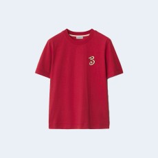 버버리 B 스네이크 코튼 티셔츠 레드
