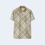 버버리 체크 스트레치 코튼 블렌드 폴로 셔츠 카키
