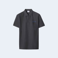 버버리 코튼 폴로 셔츠 그레이