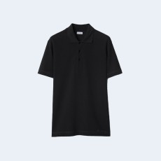 버버리 코튼 폴로 셔츠 블랙