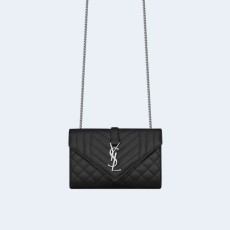 생로랑 엔벨로프 스몰 백 실버