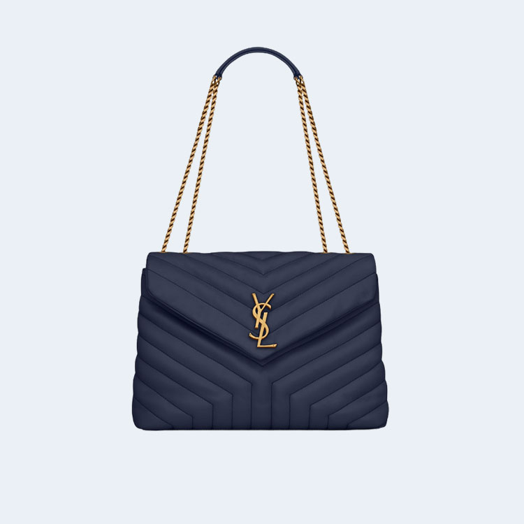 생로랑 마틀라세 루루 미디움 백 블루