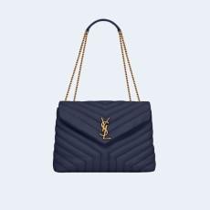 생로랑 마틀라세 루루 미디움 백 블루