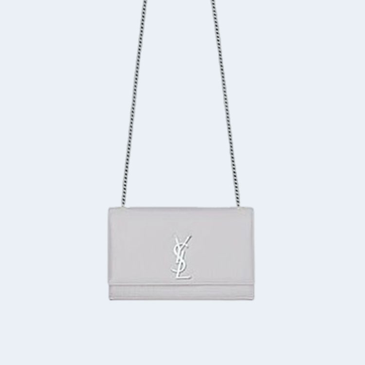 생로랑 케이트 미디엄 백 그레이 실버