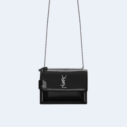 생로랑 브러쉬드 SUNSET 스몰백 블랙 실버