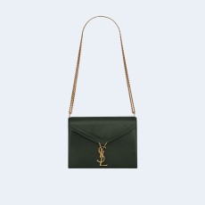 생로랑 그랑 드 뿌드르 카산드라 클래스프 백 다크 그린