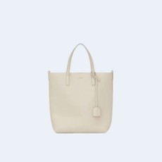 생로랑 스몰 레더 쇼핑백 화이트