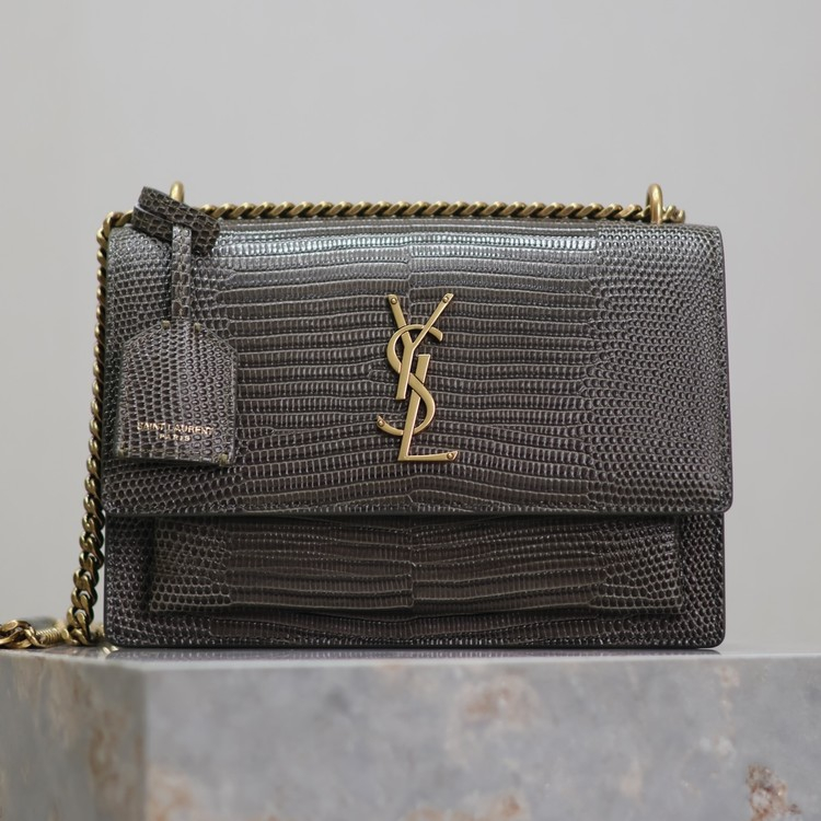 생로랑 선셋백 레더 미듐 금장