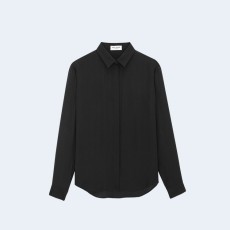 생로랑 카산드라 스트라이프 실크 셔츠