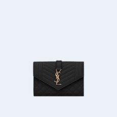 생로랑 엔벨로프 스몰 지갑 블랙 골드
