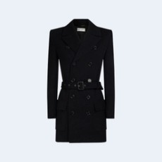 생로랑 울 혼방 벨트 자켓