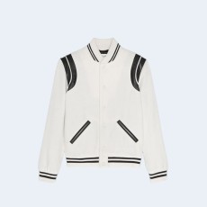 생로랑 테디 레더 자켓 화이트