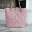 샤넬 19백 쇼핑 토트 미디엄 램스킨 핑크