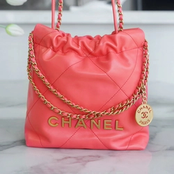 샤넬 22백 미니 오렌지 레드 금장