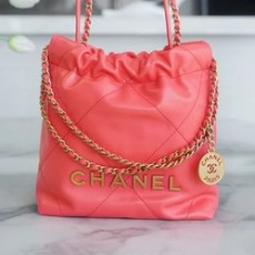 샤넬 22백 미니 오렌지 레드 금장