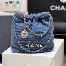 샤넬 22백 미니 블루 & 실버메탈