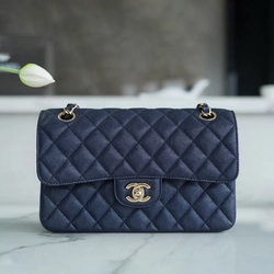 샤넬 클래식 스몰 네이비 금장 캐비어