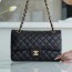 샤넬 클래식 미디엄 블랙 금장 램스킨