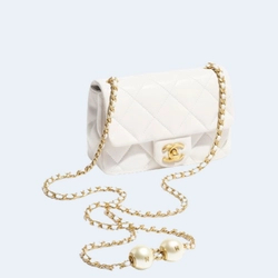 샤넬 미니 플랩백 화이트 & 골드메탈