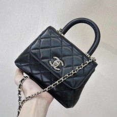 샤넬 24A COCO 탑 핸드 미니 캐비어 백