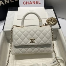 샤넬 24A COCO 탑 핸드 캐비어 백