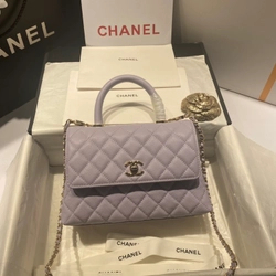 샤넬 24A COCO 탑 핸드 캐비어 백