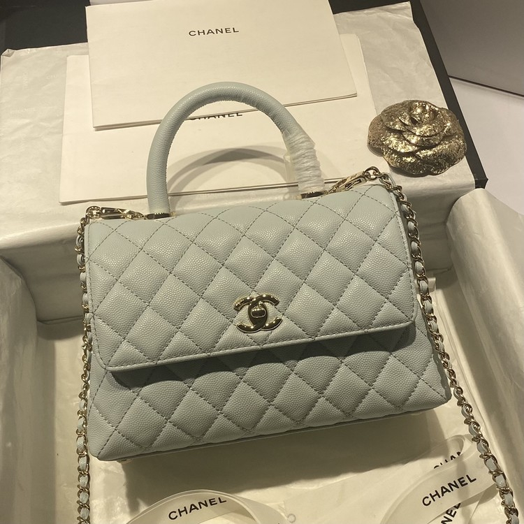 샤넬 24A COCO 탑 핸드 캐비어 백