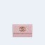 샤넬 19 플랩 카드 홀더 핑크