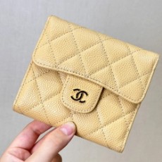샤넬 클래식 스몰 지갑 캐비어 골드 메탈