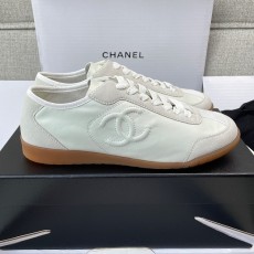 샤넬 스니커즈 카프스킨 벨벳 카프스킨 화이트