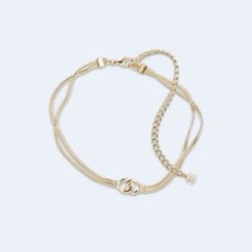 샤넬 메탈 초커 목걸이 골드